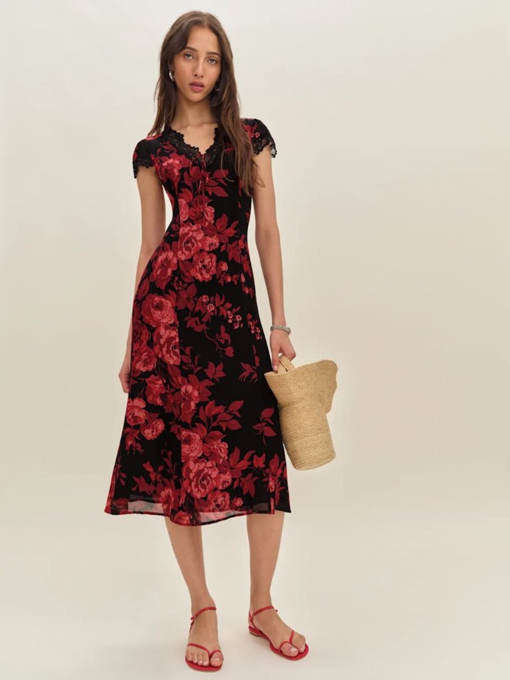 Reformation Tiffie Dress Red - Size 12